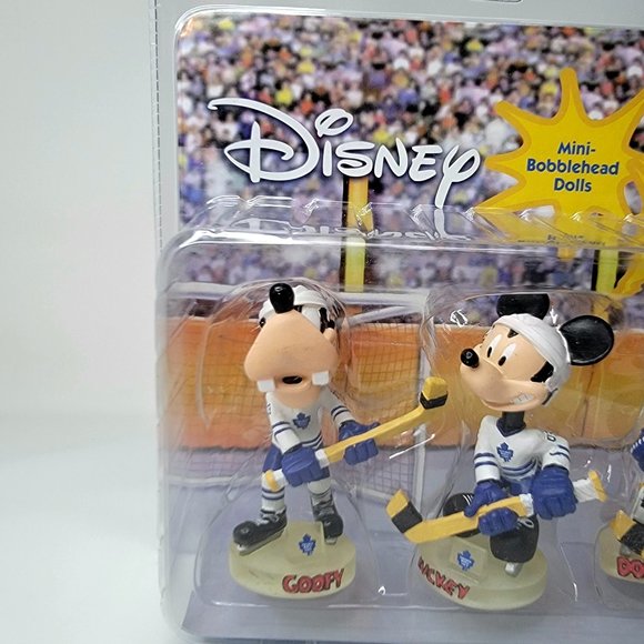 Rare Disney Mini-Bobblehead Dolls Toronto Maple Leafs NHL Hockey Mickey Mouse - Picture 2 of 4
